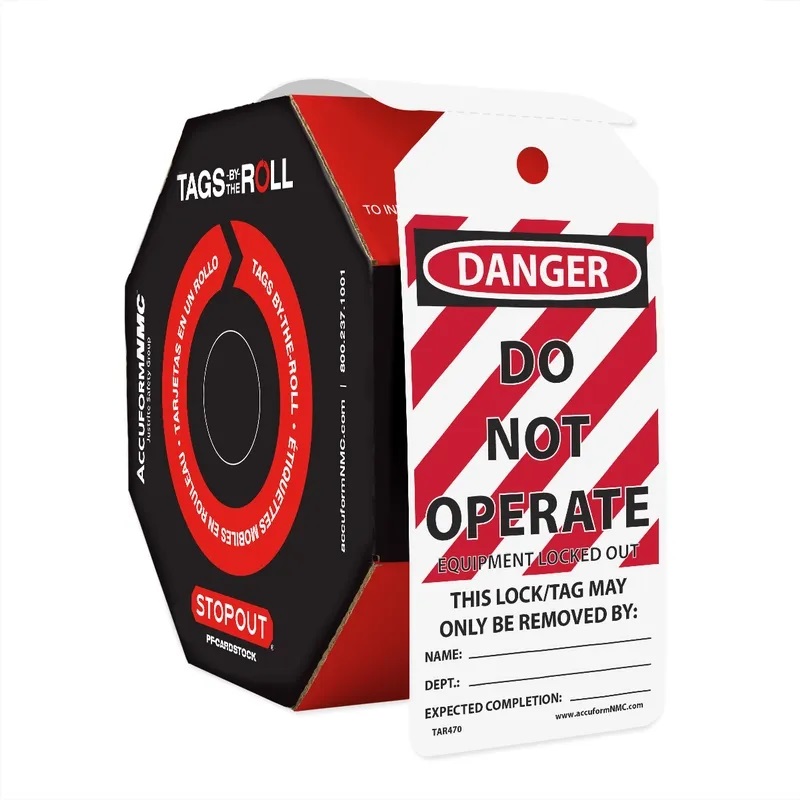 DO NOT OPERATE EQUIPMENT TAGS 100/RL - Do Not Operate Tags